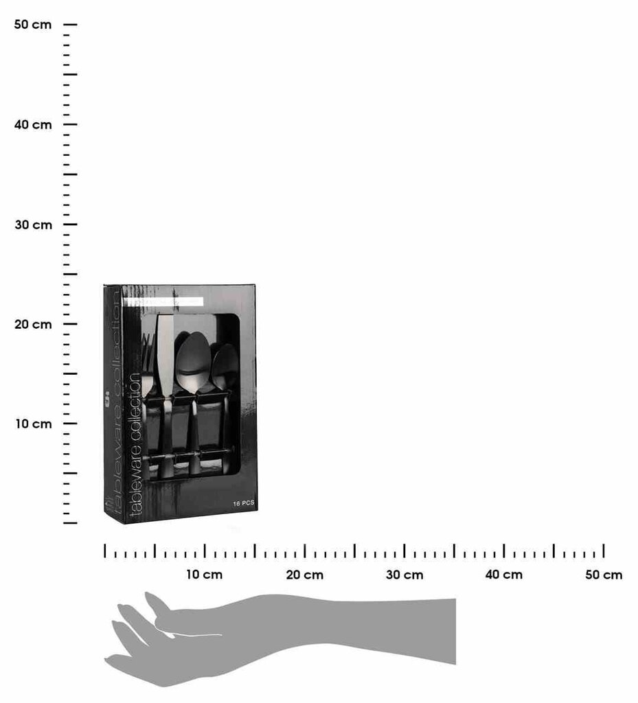 Galda piederumu komplekts, 16 gab. cena un informācija | Galda piederumi | 220.lv