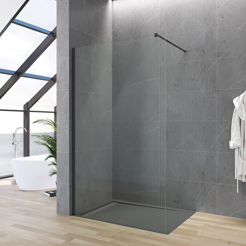Sienas turētājs dušas sienai Aquabatos 120, melns cena un informācija | Dušas durvis, dušas sienas | 220.lv