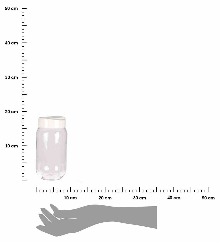 Stikla trauks ar baltu vāku, 1000ml cena un informācija | Trauki pārtikas uzglabāšanai | 220.lv