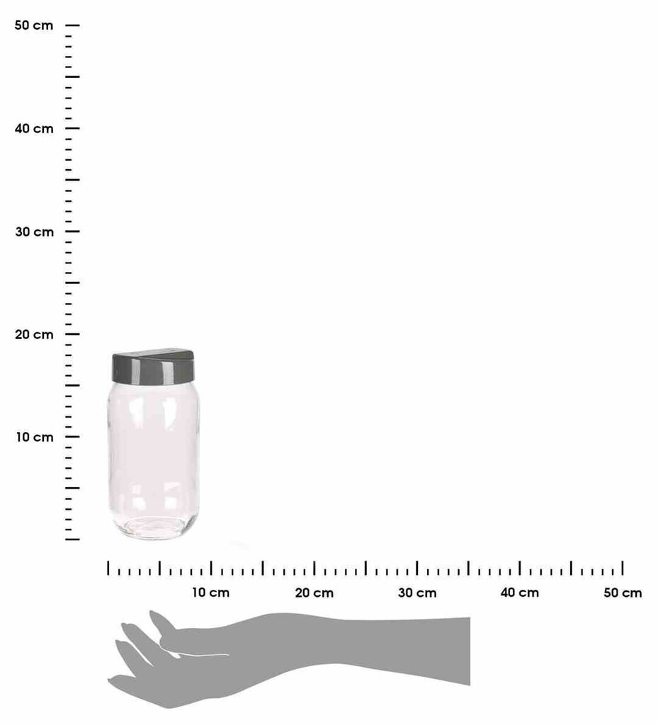 Stikla trauks ar pelēku vāku, 1000ml cena un informācija | Trauki pārtikas uzglabāšanai | 220.lv