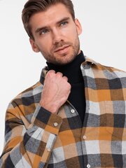 мужская фланелевая рубашка в клетку - желто-черная v2 om-shcs-0150 124400-7 цена и информация | Мужские рубашки | 220.lv