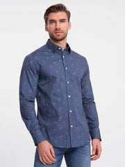 Krekls vīriešiem Ombre Clothing 124374-7, zils цена и информация | Мужские рубашки | 220.lv