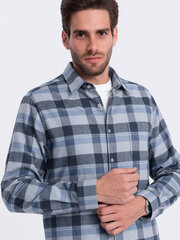 Мужская фланелевая рубашка в шотландскую клетку — сине-серый v1 om-shcs-0150 124399-7 цена и информация | Мужские рубашки | 220.lv