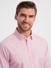 классическая рубашка из хлопка обычного цвета - светло-розовая v2 om-shos-0154 124350-7 цена и информация | Мужские рубашки | 220.lv