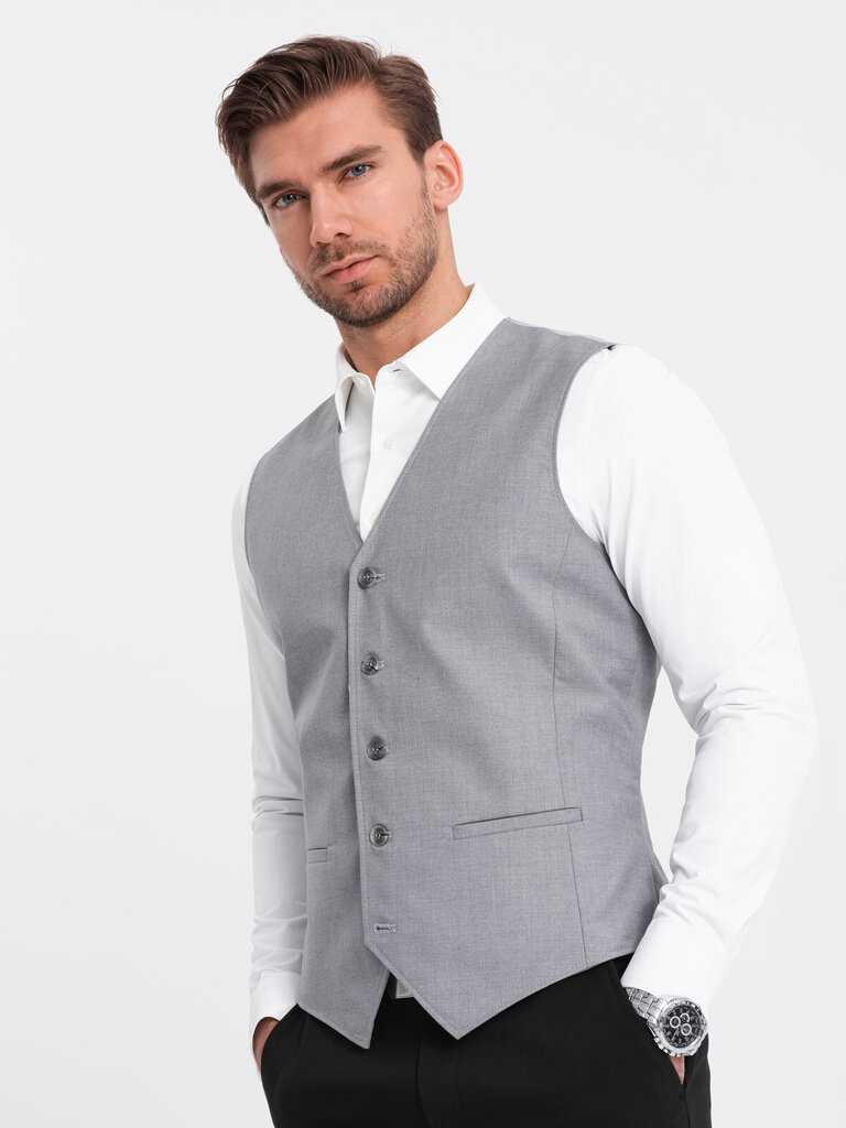 Veste vīriešiem Ombre Clothing 124332-7, pelēka cena un informācija | Vīriešu vestes | 220.lv