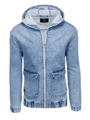 мужская джинсовая куртка катана с карго-карманами и капюшоном - синяя v3 c558 123141-7 цена и информация | Мужские куртки | 220.lv