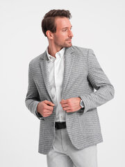 Мужская шерстяная куртка в клетку - серый v1 om-blzb-0117 124432-7 цена и информация | Мужские пиджаки | 220.lv