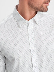 рубашка стандартного кроя из хлопка с микрорисунком - белая v1 om-shcs-0152 124416-7 цена и информация | Мужские рубашки | 220.lv
