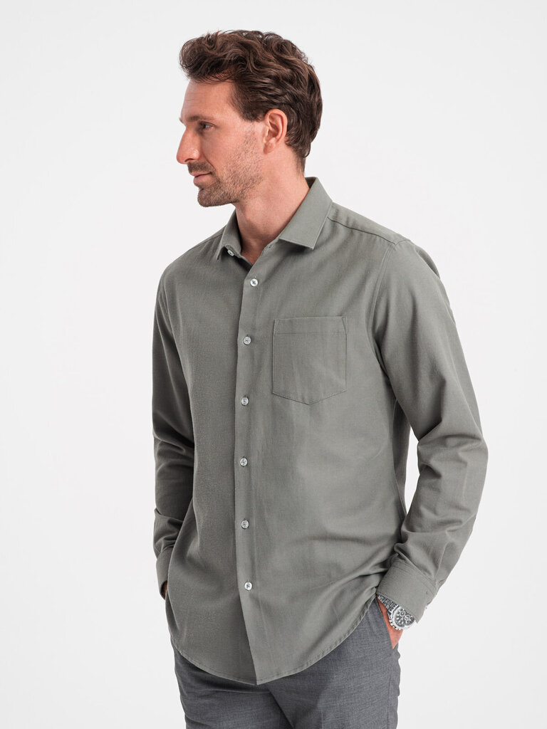 Krekls vīriešiem Ombre Clothing 124360-7, zaļš cena un informācija | Vīriešu krekli | 220.lv