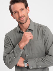 рубашка мужская классического кроя с карманом - цвет хаки v4 om-shcs-0148 124360-7 цена и информация | Мужские рубашки | 220.lv