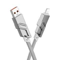 Borofone Cable BU43 Triumph 4 in 1 - USB + Type C na Lightning + Type C - PD 27W 3A 1,2 metres grey цена и информация | Кабели для телефонов | 220.lv