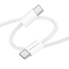 Borofone Cable BX103 Original - Type C to Typ C - 60W 3A 1 metre white цена и информация | Кабели для телефонов | 220.lv