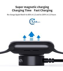 Choetech T319 MFI 5W wireless charger for Apple Watch + USB-C cable - black цена и информация | Аксессуары для смарт-часов и браслетов | 220.lv