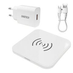 Choetech set 2x Qi 10W wireless charger (2 colors, black and white) + 1.2m USB cables (T511-S black / white) цена и информация | Зарядные устройства для телефонов | 220.lv