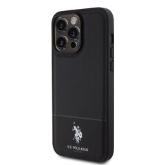 U.S. Polo PU Leather Printed Round Double Horse MagSafe Case for iPhone 15 Pro Max Black цена и информация | Чехлы для телефонов | 220.lv