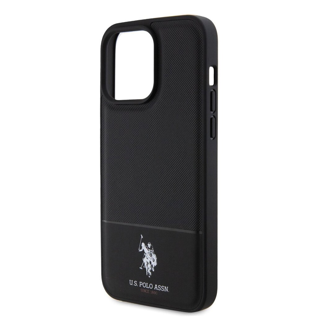 U.S. Polo PU Leather Printed Round Double Horse MagSafe Case for iPhone 15  Pro Black цена | 220.lv