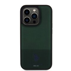 U.S. Polo PU Leather Mesh Pattern Double Horse Case for iPhone 15 Pro Green цена и информация | Чехлы для телефонов | 220.lv