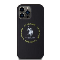 U.S. Polo PU Leather Printed Round Double Horse MagSafe Case for iPhone 15 Pro Max Black цена и информация | Чехлы для телефонов | 220.lv