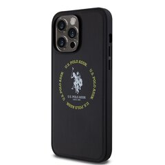 U.S. Polo PU Leather Printed Round Double Horse MagSafe Case for iPhone 15 Pro Max Black цена и информация | Чехлы для телефонов | 220.lv