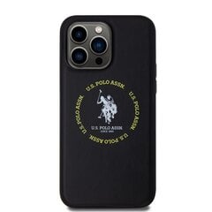 U.S. Polo PU Leather Printed Round Double Horse MagSafe Case for iPhone 15 Pro Max Black цена и информация | Чехлы для телефонов | 220.lv