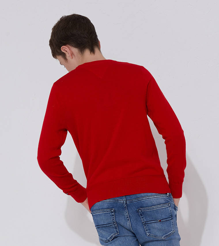 Tommy Hilfiger zēnu džemperis KB0KB06070 XNL, sarkans cena un informācija | Zēnu jakas, džemperi, žaketes, vestes | 220.lv