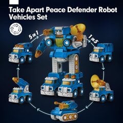 Набор роботов-игрушек STEM «Машина 5 в 1» цена и информация | Конструктор автомобилей игрушки для мальчиков | 220.lv