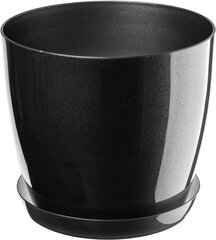 Kadax Flowerpot, плантатор с подставками, круглый цветочный ведро для внутреннего, элегантный растительный горшок из пластика, плантатор для цветов, растений, дом, контейнер с легким растением (Ø 23 см, антрацит) цена и информация | Вазоны | 220.lv