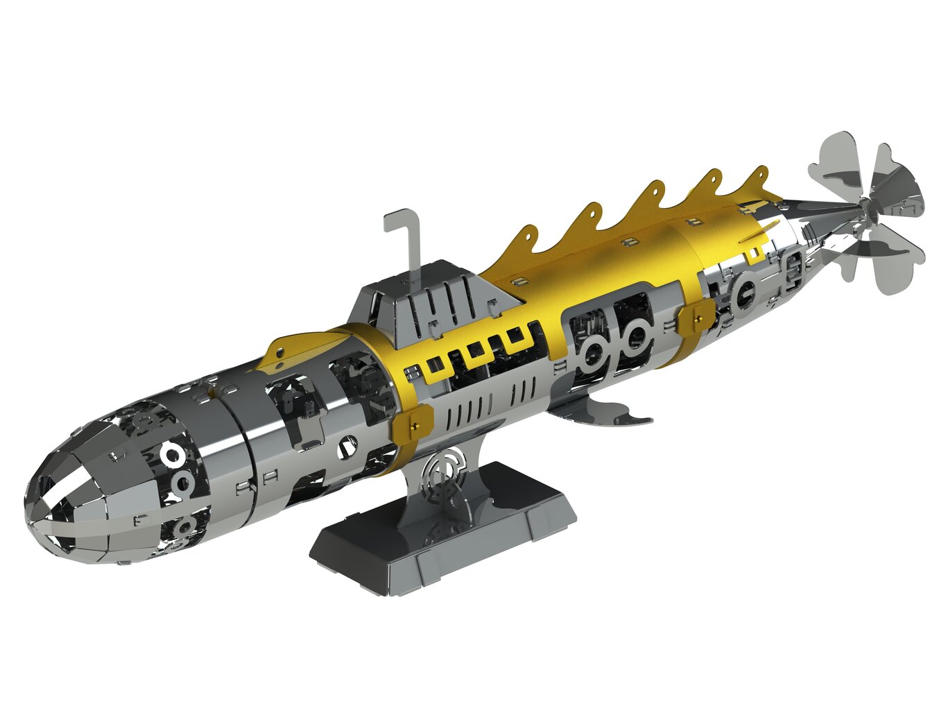 Līmējamais modelis Metal Time Elusive Nautilus Submarine, MT045, 91 gab. cena un informācija | Konstruktori | 220.lv