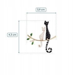 Брошь Pinets Cats B370 43х39 мм, черно-белая цена и информация | Броши | 220.lv