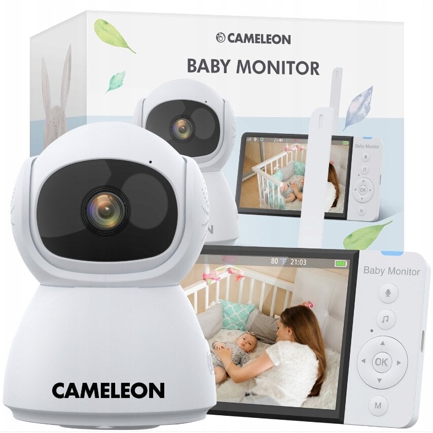 Elektroniska bērnu aukle ar LCD ekrānu Cameleon ABM700, balta цена и информация | Radio un video aukles | 220.lv
