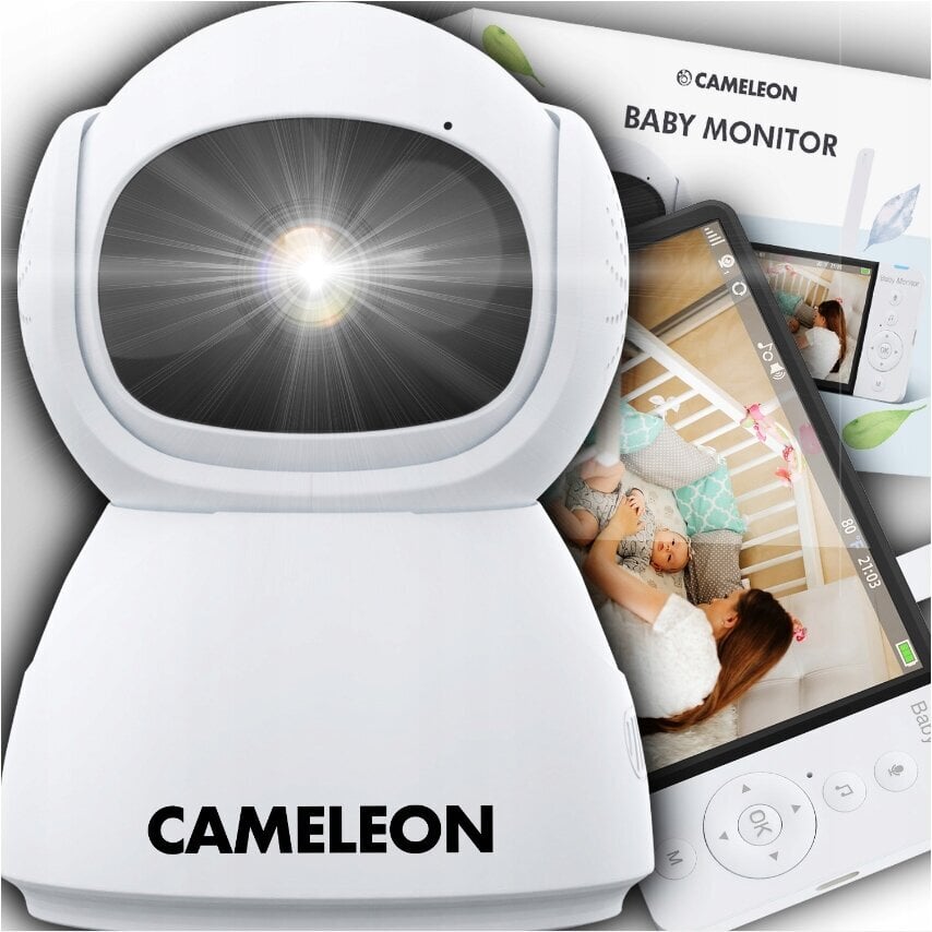Elektroniska bērnu aukle ar LCD ekrānu Cameleon ABM700, balta цена и информация | Radio un video aukles | 220.lv