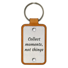 Ādas atslēgu piekariņš ar nerūsējošā tērauda plāksni Collect moments not things cena un informācija | Atslēgu piekariņi | 220.lv