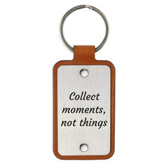Ādas atslēgu piekariņš ar nerūsējošā tērauda plāksni Collect moments not things cena un informācija | Atslēgu piekariņi | 220.lv