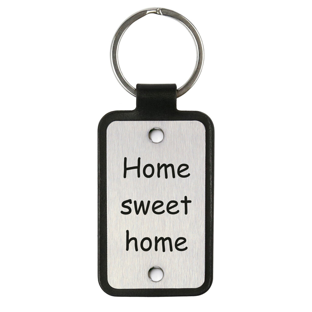 Ādas atslēgu piekariņš ar nerūsējošā tērauda plāksni Home sweet home цена и информация | Atslēgu piekariņi | 220.lv