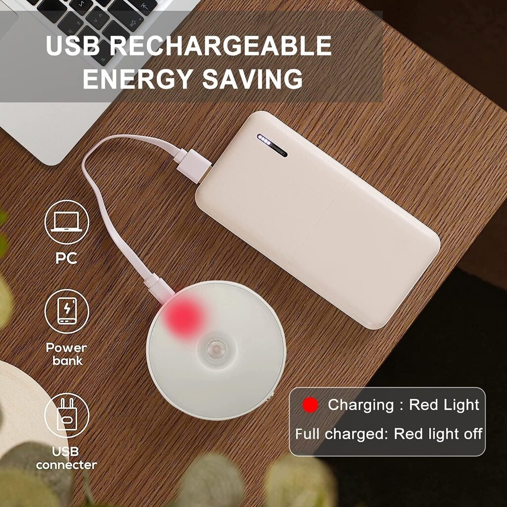 LED naktslampiņa ar kustību sensoru Teilybao, 3 gab. cena un informācija | Sienas lampas | 220.lv