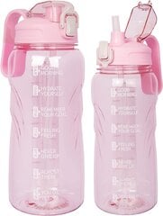Бутылка для воды с соломинкой Justfwater, 2 л цена и информация | Фляги для воды | 220.lv