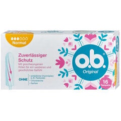 Tamponi O. B. Original Normal, 16 gab. cena un informācija | Tamponi, higiēniskās paketes, ieliktnīši | 220.lv