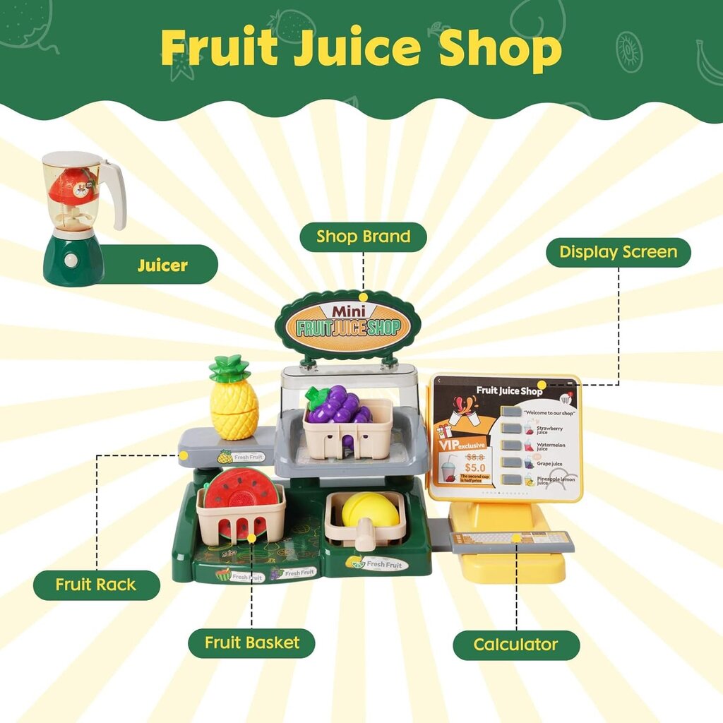 Spēļu komplekts Fruit Juice Shop цена и информация | Rotaļlietas meitenēm | 220.lv