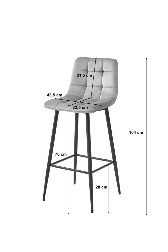 3 krēslu komplekts Leobert Arceto, pelēks/melns cena un informācija | Virtuves un ēdamistabas krēsli | 220.lv