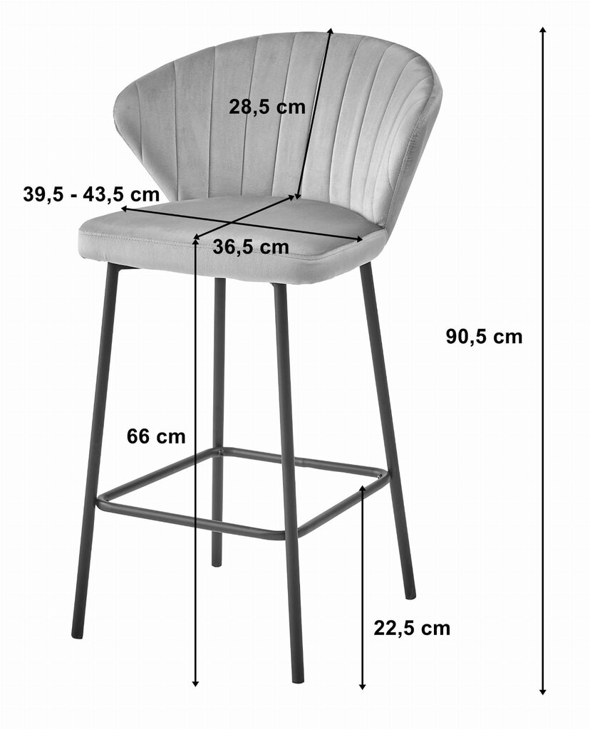 3 krēslu komplekts Leobert Gatta, pelēks/melns cena un informācija | Virtuves un ēdamistabas krēsli | 220.lv
