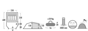 Палатка High Peak Falcon 4 10327, оливково-красный  цена и информация | Палатки | 220.lv