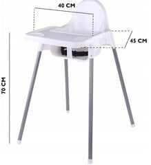 Retoo barošanas krēsls + galds 2in1, balts цена и информация | Стульчики для кормления | 220.lv