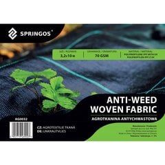 Agrotekstils pret nezālēm Springos AG0032 70g/m2 3,2x10 m цена и информация | Садовые инструменты | 220.lv