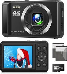 Цифровая фотокамера Sinexe DC065, 48MP, автофокус, 4K, черная цена и информация | Для видеокамер | 220.lv