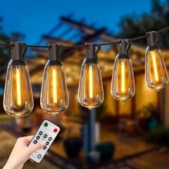 Уличные светильники libtit, 35,5 м,  50 + 2 лампочки, черные цена и информация | Уличное освещение | 220.lv