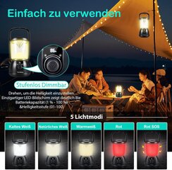 Yonktoo pārgājienu lampa, 5200 mAh, melna cena un informācija | Lukturi | 220.lv