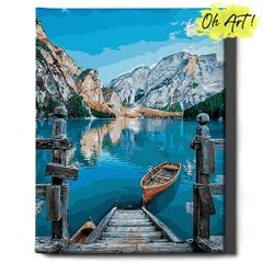 Glezna pēc cipariem Oh Art!, Laiva un kalni, 40x50 cm цена и информация | Живопись по номерам | 220.lv