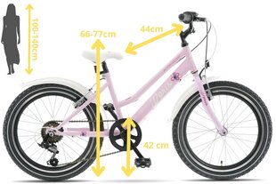 Bērnu velosipēds Kands Doris, 20", rozā cena un informācija | Velosipēdi | 220.lv