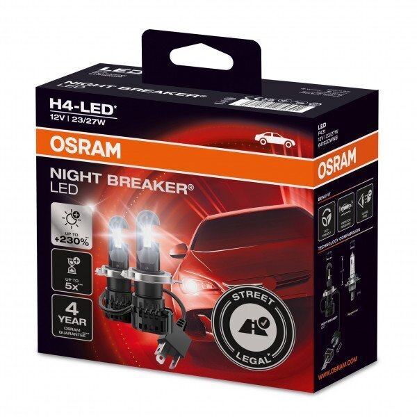 Automašīnas spuldzes Osram Night Breaker H4-LED, 2gab. цена и информация | Auto spuldzes | 220.lv