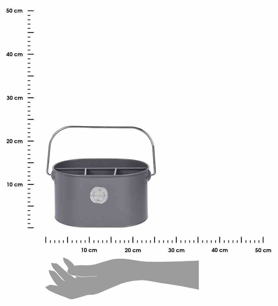Metāla galda piederumu konteiners, 13x28x18 cena un informācija | Galda piederumi | 220.lv